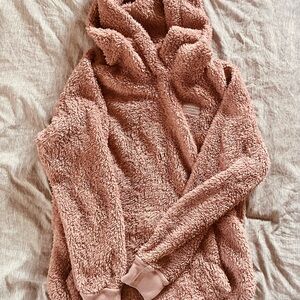 Girls - Cozy Pink Sherpa Hoodie